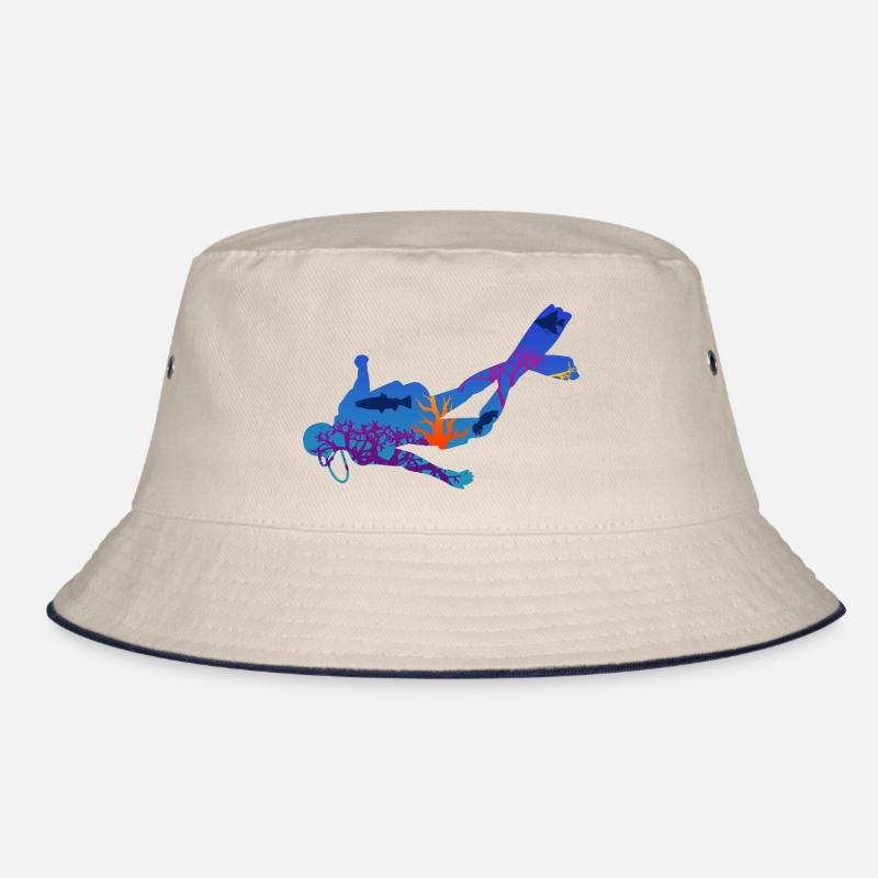 Diver Underwater Silhouette Gift Bucket Hat