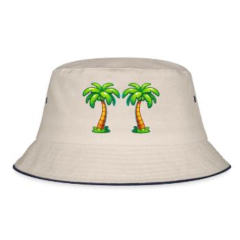 Palm trees - Bucket Hat - ecru/navy - Front