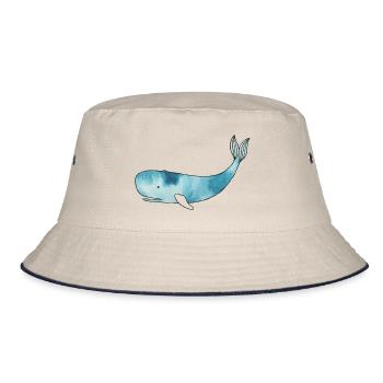 Watercolor Whale - Bucket Hat - Natur/Navy - Vorne