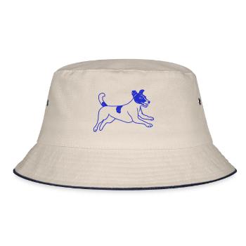 Jack Russell Terrier Laufen - Bucket Hat - Natur/Navy - Vorne