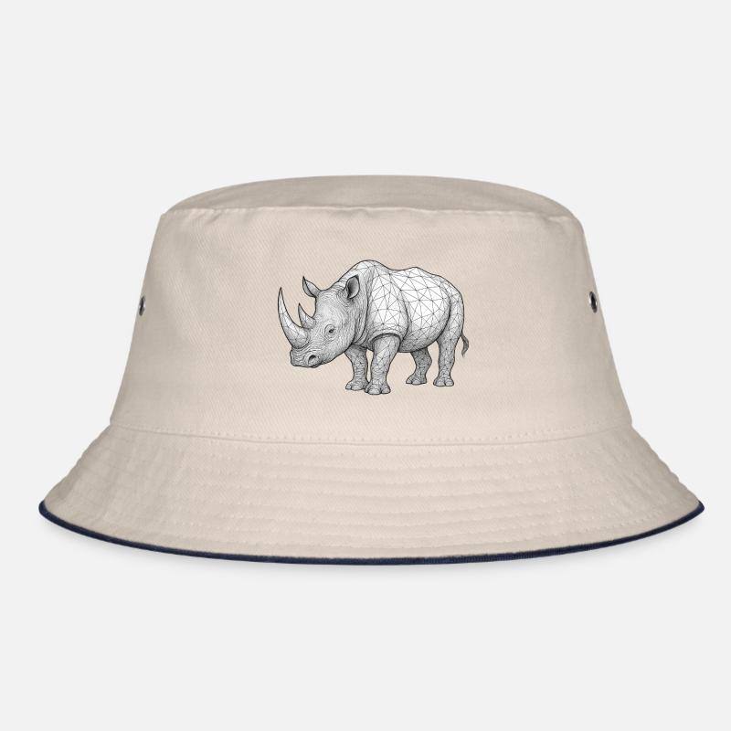 Nashorn Wireframe Muster Bucket Hat