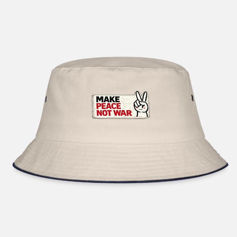 War No More – Sticker Peace & Humanity Bucket Hat