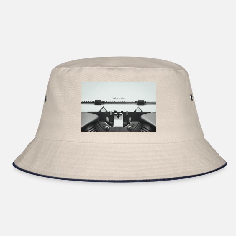 Create Your Story Vintage Typewriter Design Bucket Hat