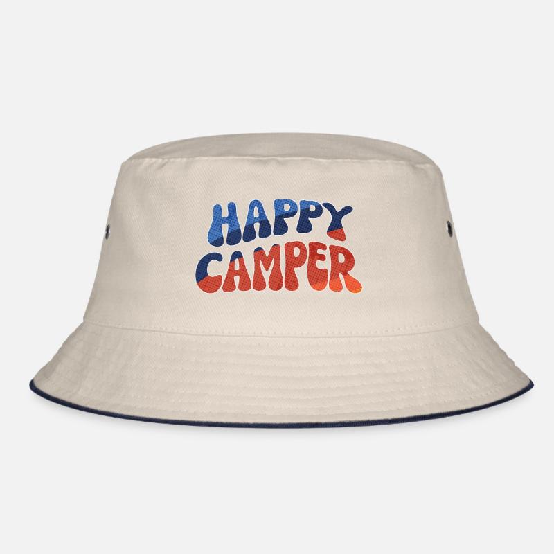 Happy Camper: Bunte Doodle Illustration Bucket Hat