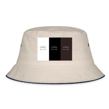 coffee. then life. – Minimalist contrast - Bucket Hat - ecru/navy - Front