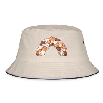 Schlafender Katzenbogen - Bucket Hat - Natur/Navy - Vorne