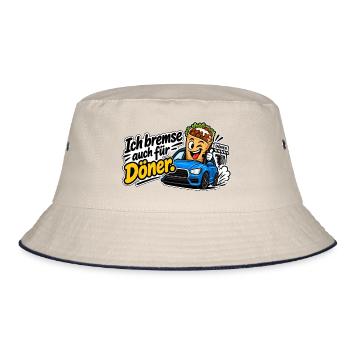 Ich bremse auch für Döner - Bucket Hat - Natur/Navy - Vorne
