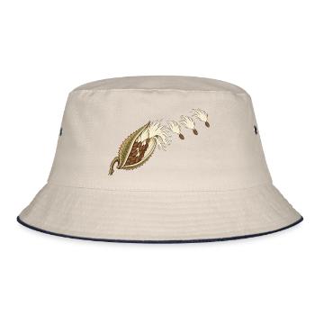 Seidenpflanzenkapsel und treibende Samen - Bucket Hat - Natur/Navy - Vorne