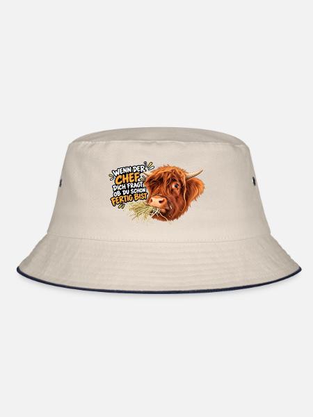 Kuhwitz Chef Highland Cattle - Bucket Hat - Natur/Navy