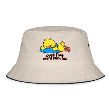 Sleepy Duck – Nur noch fünf Minuten - Bucket Hat - Natur/Navy - Vorne