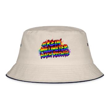 Kein Millimeter Nach Rechts Rainbow - Bucket Hat - Natur/Navy - Vorne