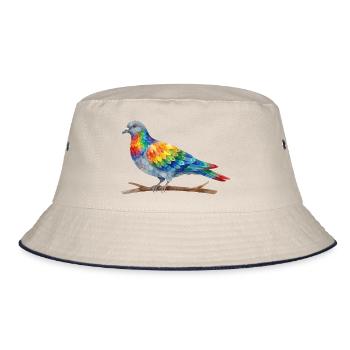 Regenbogenvogel - Bucket Hat - Natur/Navy - Vorne