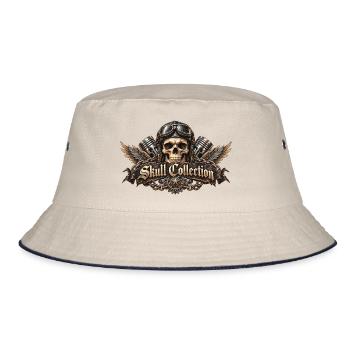 Skull biker biker wings Skull Collection - Bucket Hat - Natur/Navy - Vorne