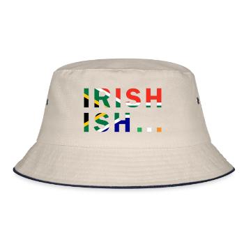 Irish Ish South Africa - Irish Dots Grey Outline - Bucket Hat - ecru/navy - Front