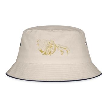 Illustrierte Designs mit Krebs - Bucket Hat - Natur/Navy - Vorne