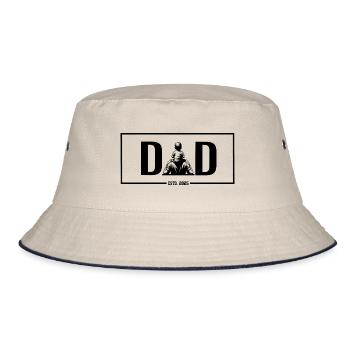 Boy DAD 2025 - DAD - Vater und Sohn-Geschenk - Bucket Hat - Natur/Navy - Vorne