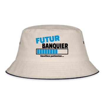 futur banquier - Bob - blanc cassé/bleu marine - Devant
