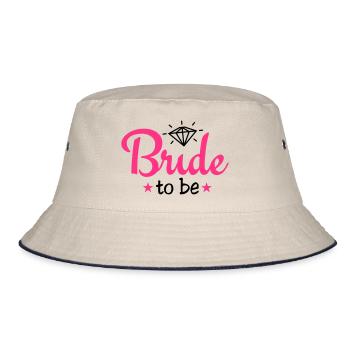bride to be with diamond 2c - Bucket Hat - ecru/navy - Front