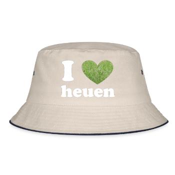 I love Heuen - Bucket Hat - Natur/Navy - Vorne