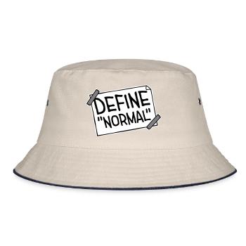 Define Normal Lustig Sarkastisch Definition Grafik - Bucket Hat - Natur/Navy - Vorne