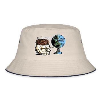 Belüftung von Schädel und Gehirn - Bucket Hat - Natur/Navy - Vorne