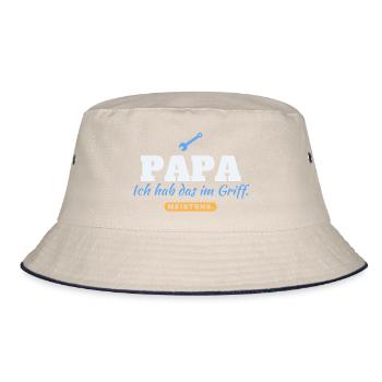 Papa Ich hab das im Griff Meistens Vatertag Papa - Bucket Hat - Natur/Navy - Vorne