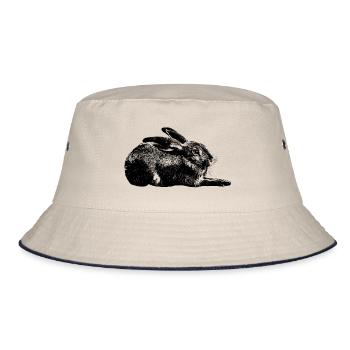 Hase / european hare / rabbit - Bucket Hat - ecru/navy - Front