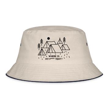 Where is my tent? - Bucket Hat - Natur/Navy - Vorne