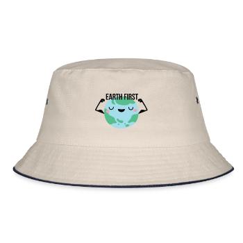 earth first - Bucket Hat - ecru/navy - Front