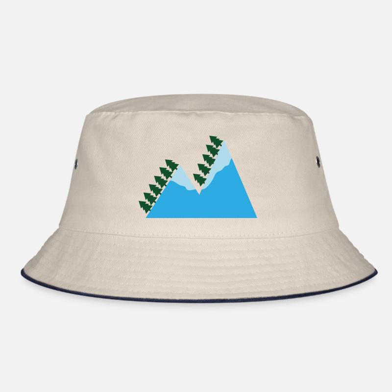Berge - Bucket Hat - Natur/Navy