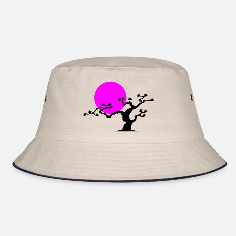 Japanese Tree - Bucket Hat - ecru/navy