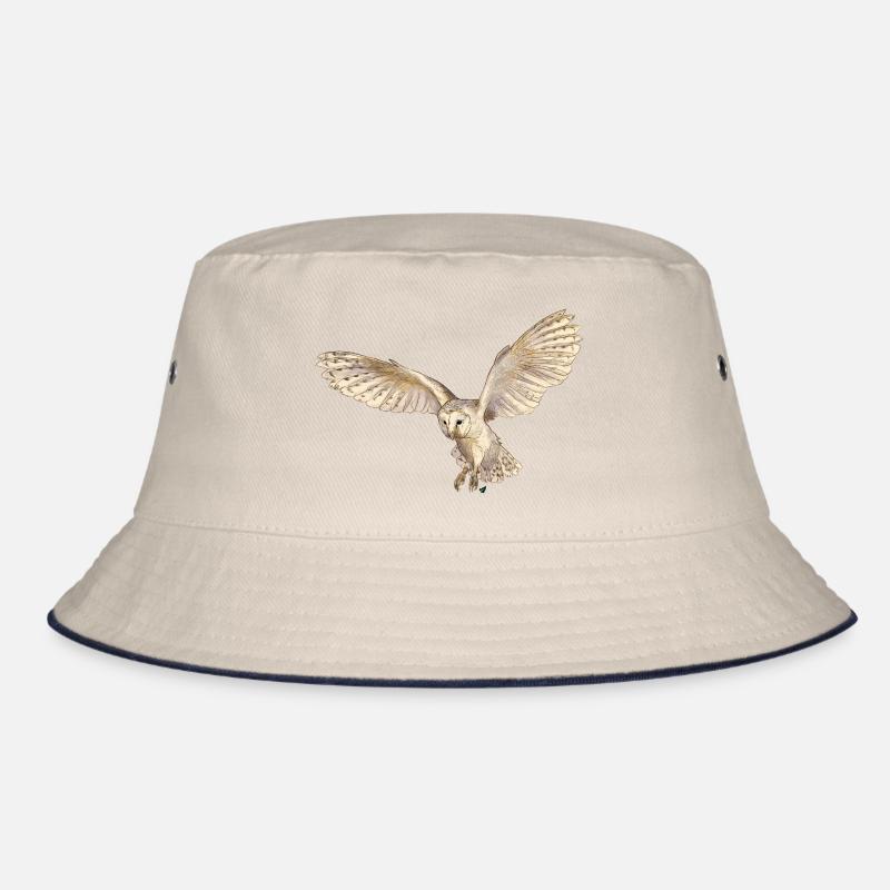 Wunderschöne Schleiereule im Flug - Bucket Hat - Natur/Navy