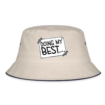 Doing My Best Funny Honest Motivational Saying - Bucket Hat - ecru/navy - Front