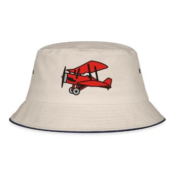 airplane / aircraft - Bucket Hat - ecru/navy - Front