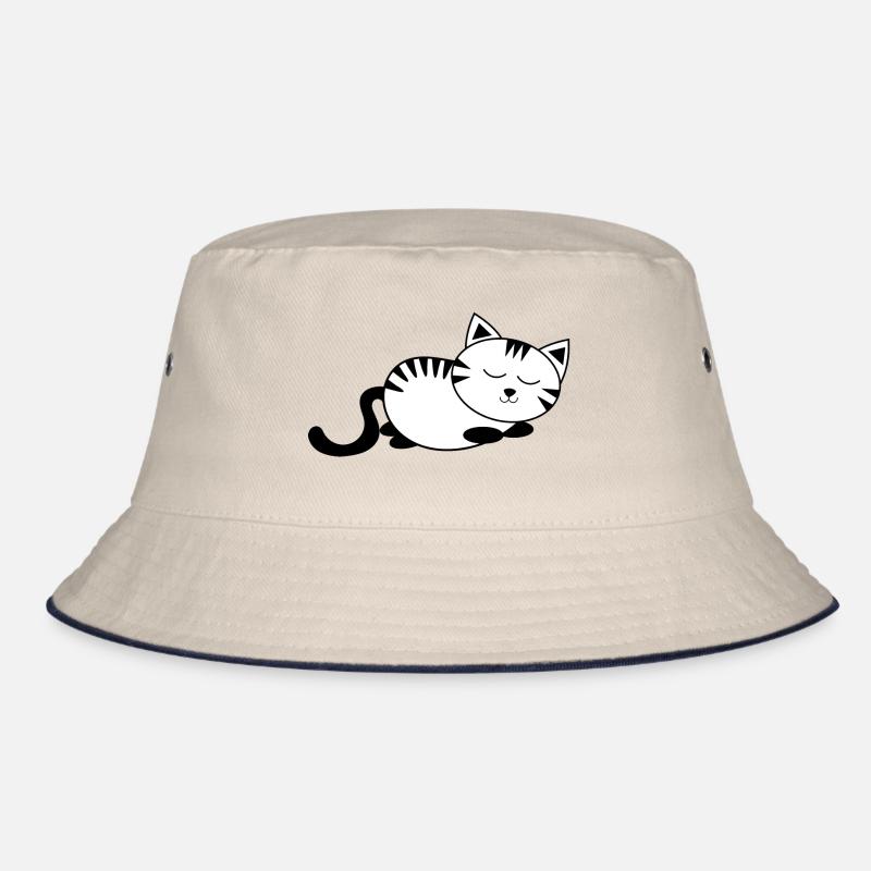 schlafende Katze kawaii Katze Katzenshirt Geschenk Bucket Hat