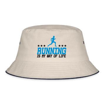 running is my way of life male 2c - Bob - blanc cassé/bleu marine - Devant
