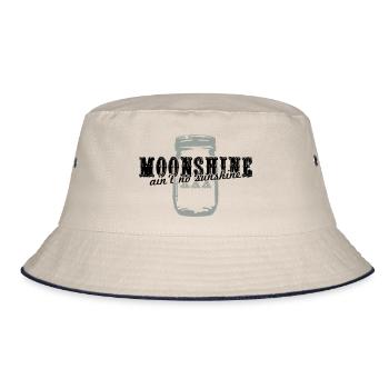 Moonshine + ain't no sunshine - Bucket Hat - Natur/Navy - Vorne