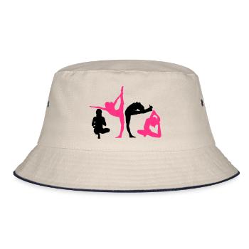 4 women in yoga exercise - Bucket Hat - ecru/navy - Front