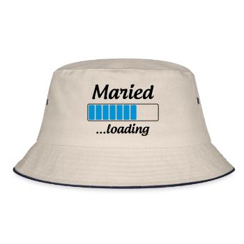 Maried ...loading - Wedding - Bucket Hat - Natur/Navy - Vorne