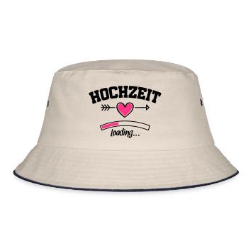 hochzeit loading herz - Bucket Hat - Natur/Navy - Vorne