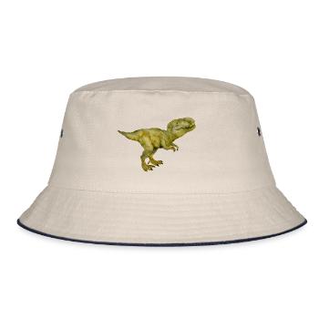 T-rex, Tyrannosaurus rex - Bucket Hat - Natur/Navy - Vorne