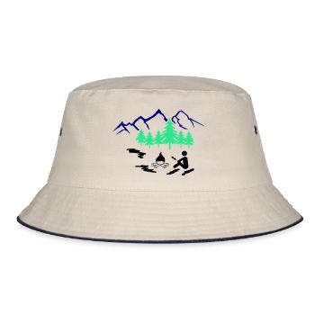 lagerfeuer outdoor - Bucket Hat - Natur/Navy - Vorne