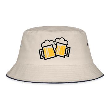 2 chopes à bière bavaroises toast (chopes à bière 2C) - Bob - blanc cassé/bleu marine - Devant