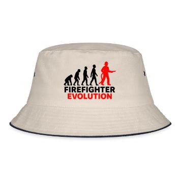 Feuerwehr Evolution Held Geschenk Cool - Bucket Hat - Natur/Navy - Vorne
