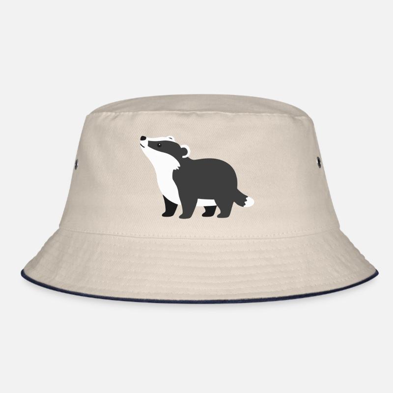 Cute curious badger minimalist style Bucket Hat