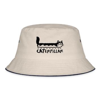 Chat chenille CATerpillar - Bucket Hat - Natur/Navy - Vorne