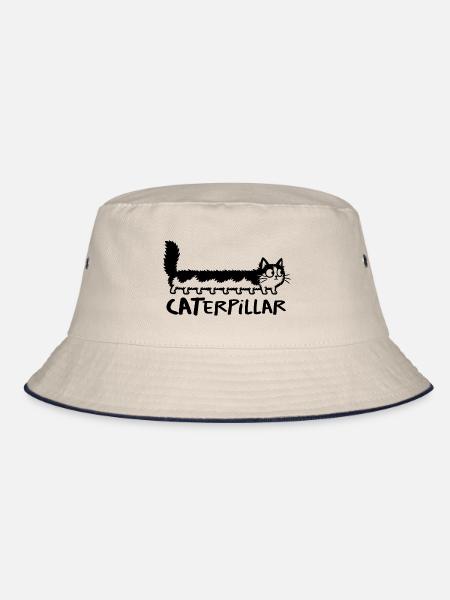 Chat chenille CATerpillar - Bucket Hat - Natur/Navy