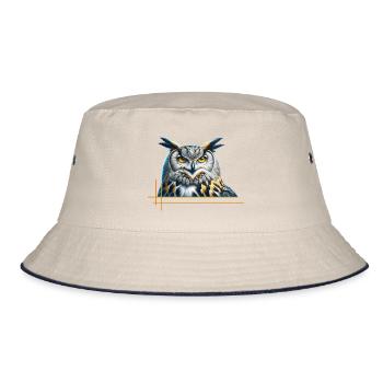 Impressive Eagle Owl - Bucket Hat - ecru/navy - Front