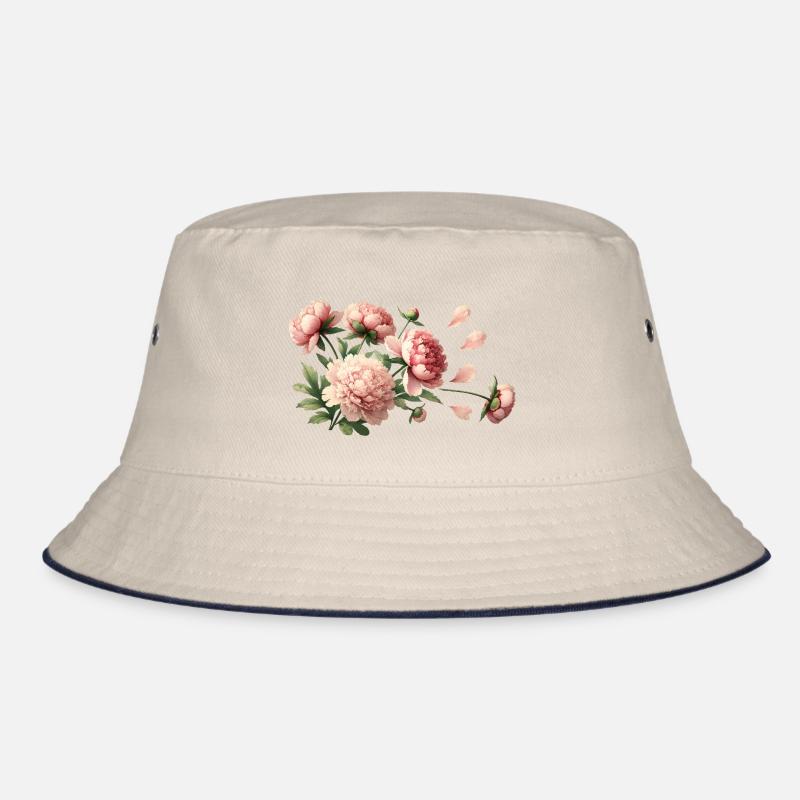 Romantic pink peonies Bucket Hat