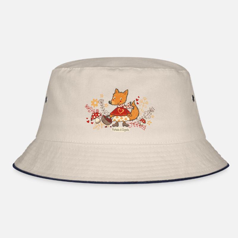 Fuchs auf Beerensuche - Bucket Hat - Natur/Navy